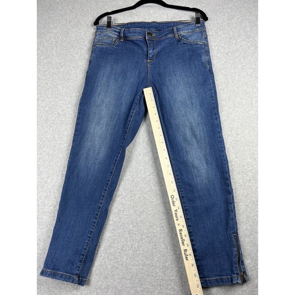 Nuon Jeans Womens 32 Blue Mid-Rise Zip ankle Denim Pant Preppy Casual - Picture 5 of 12